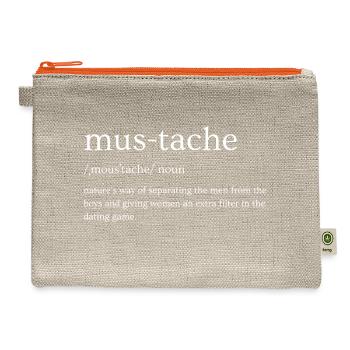 Mustache as a fun ride - Hemp Carry All Pouch - natural/orange - Front
