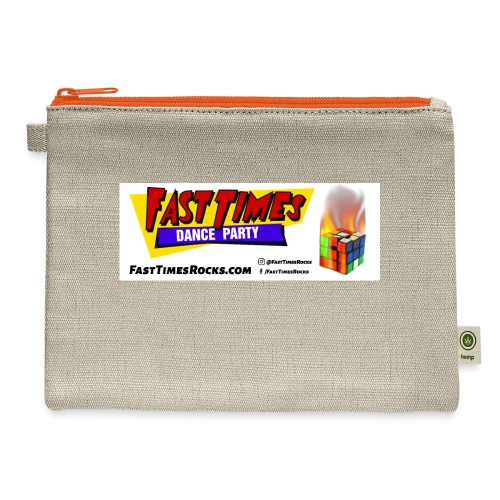 Fast Times Logo with Burning Cube - Hemp Carry All Pouch