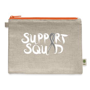 Brain Cancer Support - Hemp Carry All Pouch - natural/orange - Front