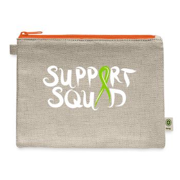Lymphoma Cancer Support - Hemp Carry All Pouch - natural/orange - Front
