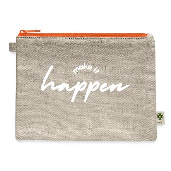 Make it happen - Hemp Carry All Pouch - natural/orange - Front