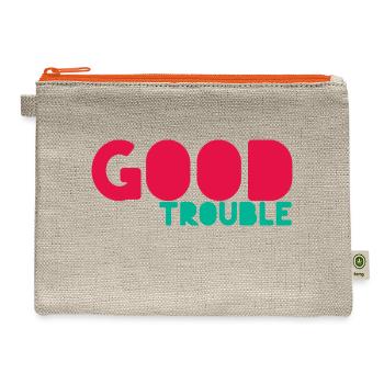 Good Trouble John Lewis - Hemp Carry All Pouch - natural/orange - Front
