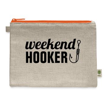 Weekend Hooker - Hemp Carry All Pouch - natural/orange - Front