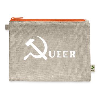 Queer Communist Hammer And Sickle - Hemp Carry All Pouch - natural/orange - Front
