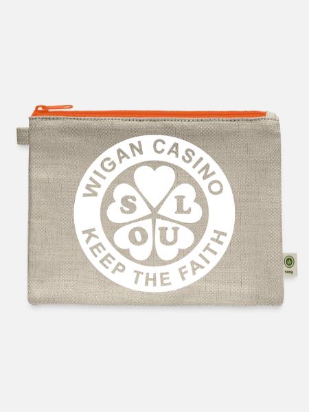 Wigan Casino Keep The Faith Top Northern Soul - Hemp Carry All Pouch - natural/orange