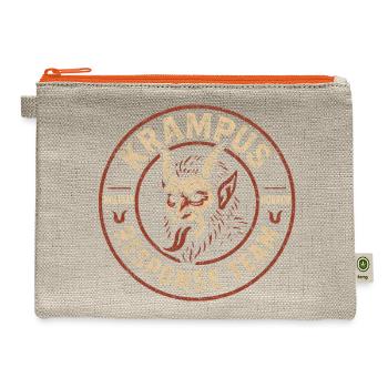 Krampus Response Team Funny Cryptid Krampus - Hemp Carry All Pouch - natural/orange - Front