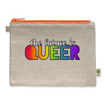 The Future is Queer love - Hemp Carry All Pouch - natural/orange - Front