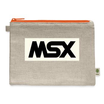 Msx Black Logo Vintage Retro Computer - Hemp Carry All Pouch - natural/orange - Front