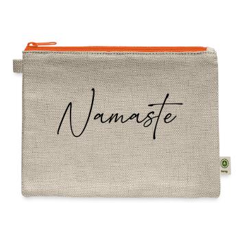 Inspirational Namaste Quote for Yogis - Hemp Carry All Pouch - natural/orange - Front