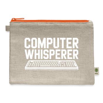 Computer Whisperer Funny Programmer Humor - Hemp Carry All Pouch - natural/orange - Front