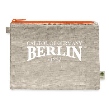 Berlin City Germany (white) - Hemp Carry All Pouch - natural/orange - Front