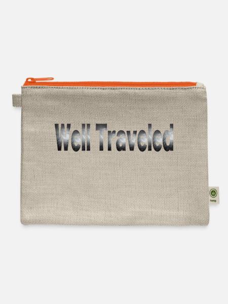 Well Traveled - Hemp Carry All Pouch - natural/orange