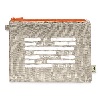 Be Patient For Official Narrative Anti Government - Hemp Carry All Pouch - natural/orange - Front