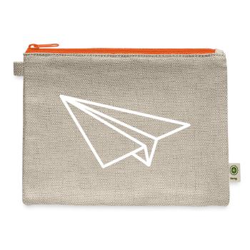 Paper Plane Origami Minimalism - Hemp Carry All Pouch - natural/orange - Front