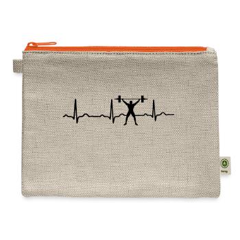 GIFT - ECG WEIGHT LIFTING BLACK - Hemp Carry All Pouch - natural/orange - Front