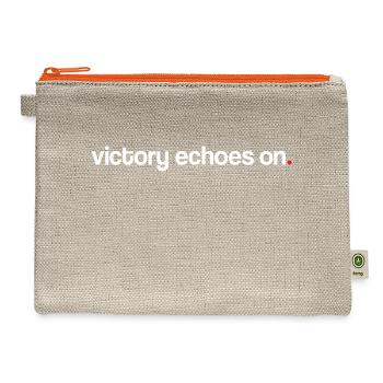 Victory Echoes On, VJ Day - Hemp Carry All Pouch - natural/orange - Front
