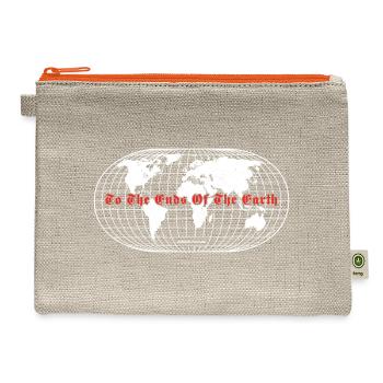Go Into All The World Mission Graphic - Hemp Carry All Pouch - natural/orange - Front