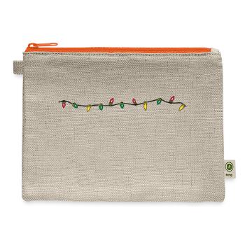 Xmas Lights 1 - Hemp Carry All Pouch - natural/orange - Front