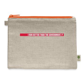 run better than government - Hemp Carry All Pouch - natural/orange - Front