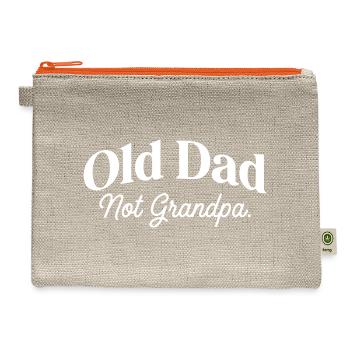 Old Dad Not Grandpa Father's Day Fun Papa lIFE - Hemp Carry All Pouch - natural/orange - Front