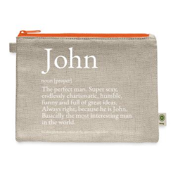 John Dictionary Definition Name John - Hemp Carry All Pouch - natural/orange - Front