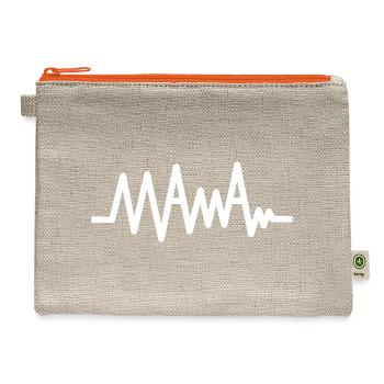Mama ECG – Pregnancy Heartbeat Love - Hemp Carry All Pouch - natural/orange - Front