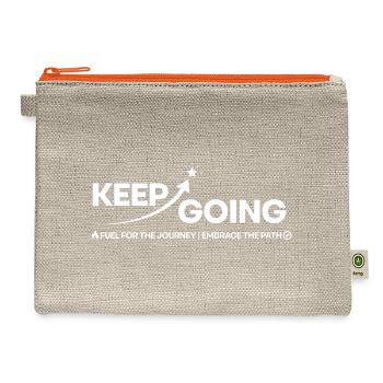 Keep Going Arrow Path Tee - Hemp Carry All Pouch - natural/orange - Front