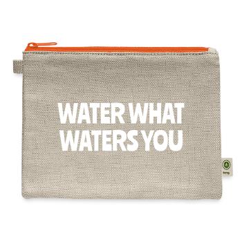 Water What Waters You - Hemp Carry All Pouch - natural/orange - Front