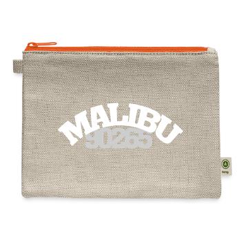 90265 Malibu California Zip Code Pacific Coast Hwy - Hemp Carry All Pouch - natural/orange - Front
