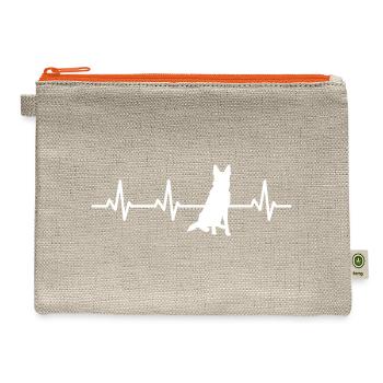 German Shepherd ECG Heartline - Hemp Carry All Pouch - natural/orange - Front