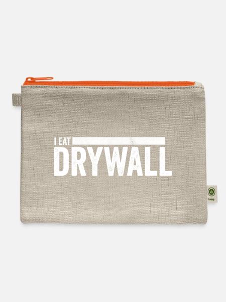 I Eat Drywall Bold Industrial - Hemp Carry All Pouch - natural/orange