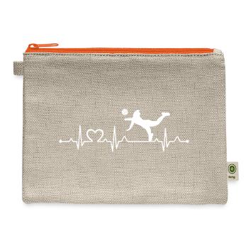 Volleyball Heartbeat ECG Player Silhouette Trainer - Hemp Carry All Pouch - natural/orange - Front