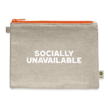 Socially Unavailable - Hemp Carry All Pouch - natural/orange - Front