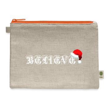 BELIEVE IN SANTA CLAUS HAT XMAS TIME CHRISTMAS EVE - Hemp Carry All Pouch - natural/orange - Front