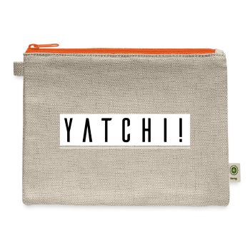 YATCHI! Bold Geometric Typeface - Hemp Carry All Pouch - natural/orange - Front