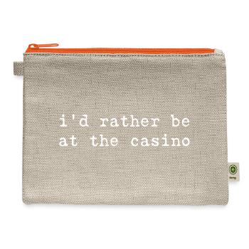 I'd Rather Be at the Casino - Hemp Carry All Pouch - natural/orange - Front