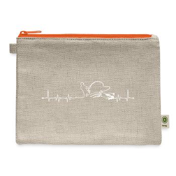 Surfer on ECG Wave - Hemp Carry All Pouch - natural/orange - Front