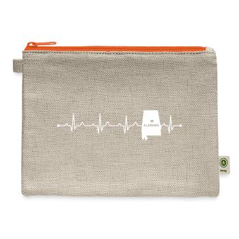 Made In Alabama USA Heartbeat ECG State Pride - Hemp Carry All Pouch - natural/orange - Front