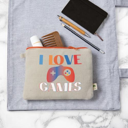 I Love Games Rainbow Controller - Hemp Carry All Pouch