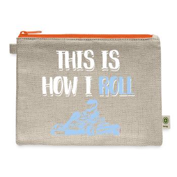 This Is How I Roll Go Kart Racing Shirt - Hemp Carry All Pouch - natural/orange - Front