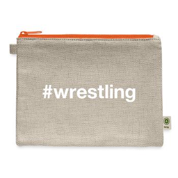 Wrestling Hashtag - Hemp Carry All Pouch - natural/orange - Front
