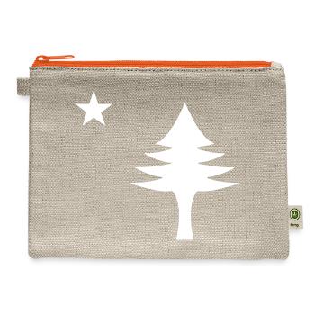 Pine tree and star 1901 flag of Maine State - Hemp Carry All Pouch - natural/orange - Front