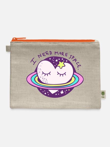 I Need More Space - Hemp Carry All Pouch - natural/orange