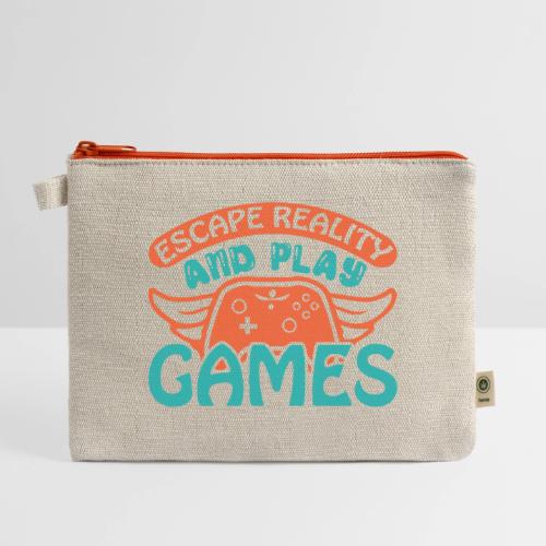 Escape Reality, Play Games - Hemp Carry All Pouch