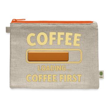Coffee Loading Graphic - Hemp Carry All Pouch - natural/orange - Front