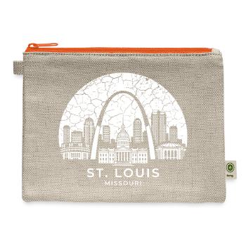 Gateway Arch Skyline St Louis - Hemp Carry All Pouch - natural/orange - Front