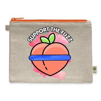 Support the Fuzz boy - Hemp Carry All Pouch - natural/orange - Front