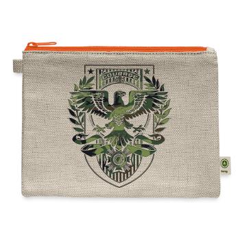 army military air force navy marines america usa - Hemp Carry All Pouch - natural/orange - Front