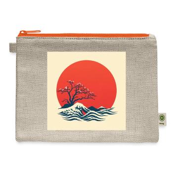 Rising Sun Japan Retro Minimal - Hemp Carry All Pouch - natural/orange - Front