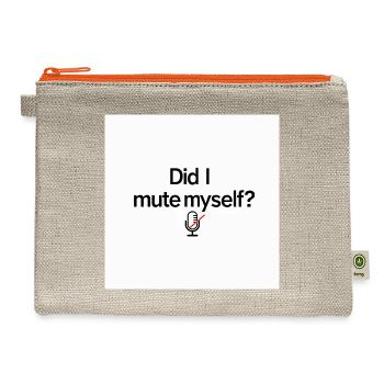 Did I mute myself? Microphone Tee - Hemp Carry All Pouch - natural/orange - Front